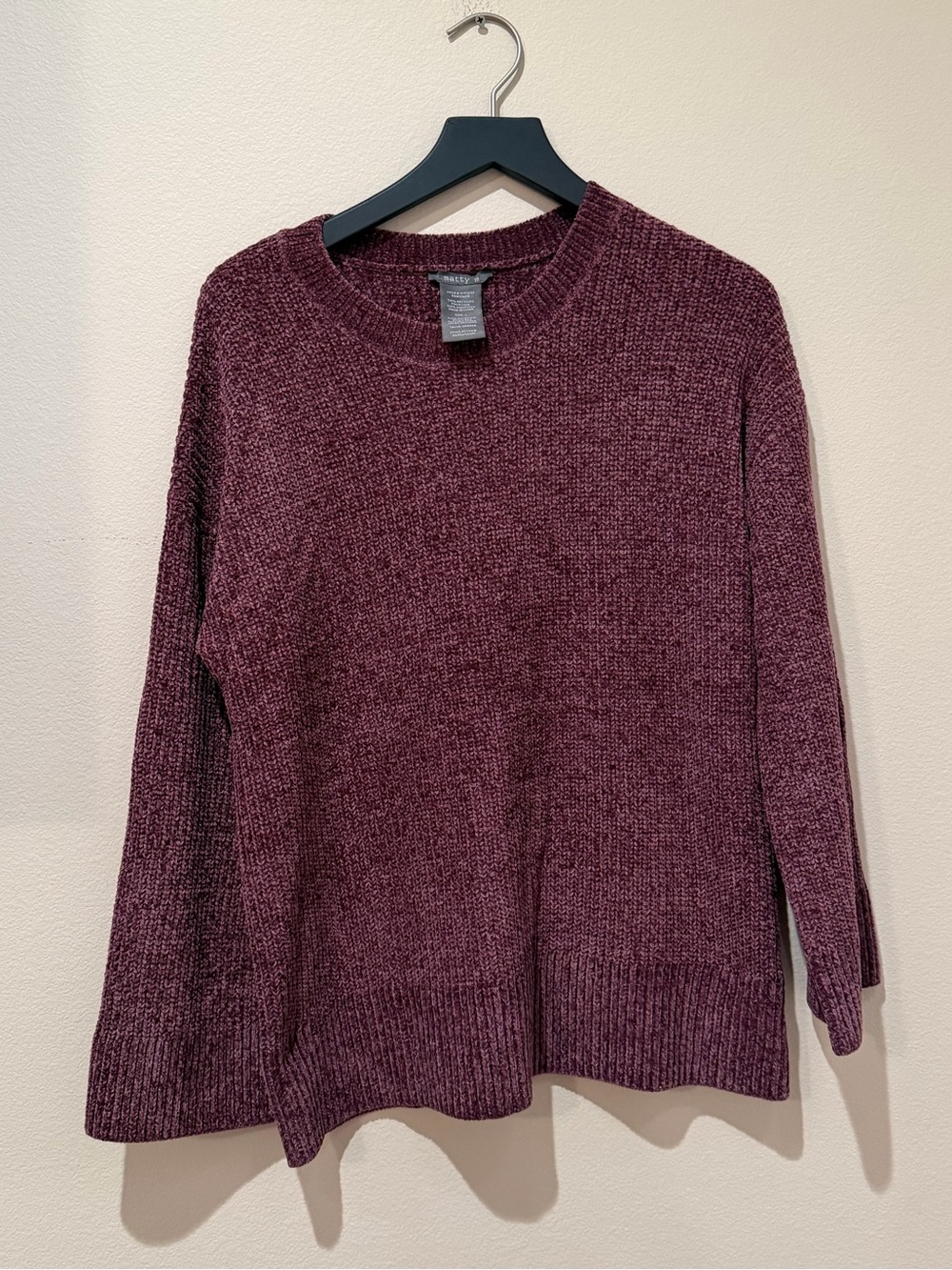 NWT Matty M Cozy Women's Crewneck Sweater in Burgundy
